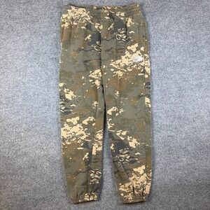 The North Face Joggers Sweatpants Mens L Green Camo Fleece Drawstring